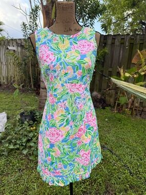 Lilly Pulitzer Floral Sleeveless A-Line Dress in Multi-Color
